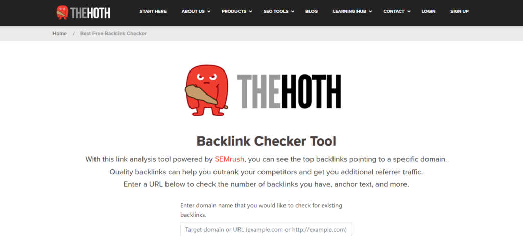 the hoth free backlink checker tool