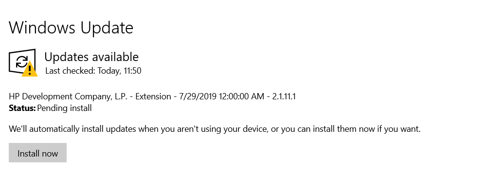 windows update notification to speed up windows